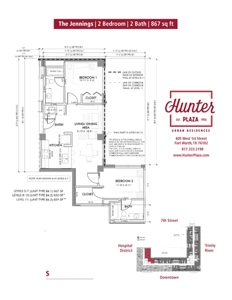 The Jennings | 2 Bedroom | 2 Bath | 867 sq ft*